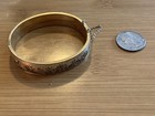 VINTAGE ANTIQUE ETCHED ENAMEL ROSE HAYWARD GOLD FILLED BANGLE BRACELET HINGE — photo 5