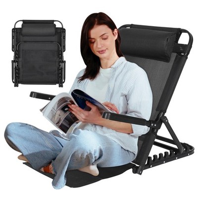 Lifting Bed Backrest with Armrest Portable Folding Adjustable Sit up Back Rest