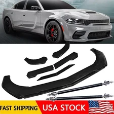 Front Bumper Lip Splitter Spoiler Glossy Black Body Kit For Dodge Charger 06-14