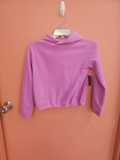 NWT Tek Gear Girls Size M 8 Purple Fleece Hoodie Sweatshirt Soft Comfy