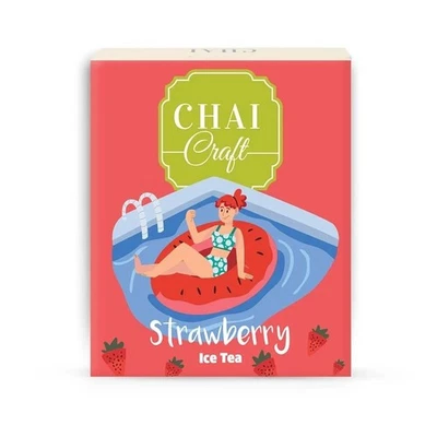 Thé glacé instantané aux fraises Chai Craft (10 sachets)- - Photo 1/3