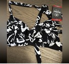 Hurley Swim Top XS Black and White Floral Halter Tie New Bikini Bra — photo 1