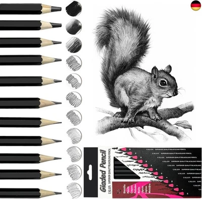 WONWOODDIRECT Wonwood_direct Bleistift Set, 12-Teiliges Zeichenstifte, Bleistifte Zeichnen