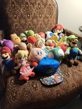 Super Mario Bros Lot of 22 Stuffed Animal Plush Toys Nintendo Memorabilia Luigi