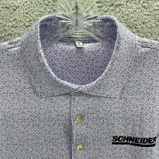 Peter Millar Polo Shirt Mens Medium M Geometric Summer Comfort Golf Performance