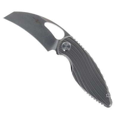 TwoSun Mini Folding Knife Gray Titanium Handle M390 Plain Edge TS32-M390-Sand