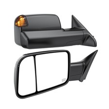 Smoked Power Heated Tow Mirrors Compatible with 2009-2018 Dodge Ram 1500, 201...
