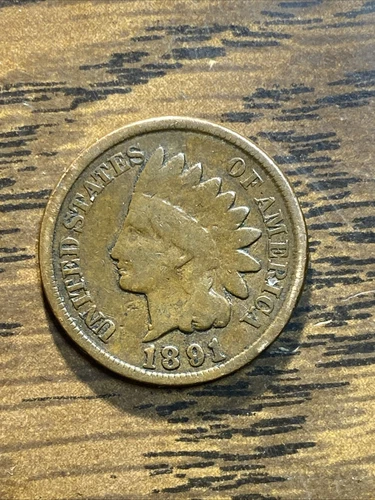 1891 Indian Head Penny VF Condition $4.95 Free Shipping.
