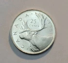1951 (UNC) Canada 25 Cents World Silver Coin