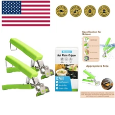 2 Pack Hot Plate Gripper Clips Holder Tongs for Moving Hot Plate Bowls Pizza ...
