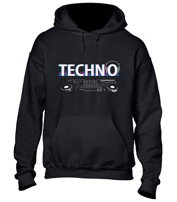 TECHNO MUSIC HOODY HOODIE DANCE EDM ACID HOUSE RAVE 90ER CLASSIC DJ TOP