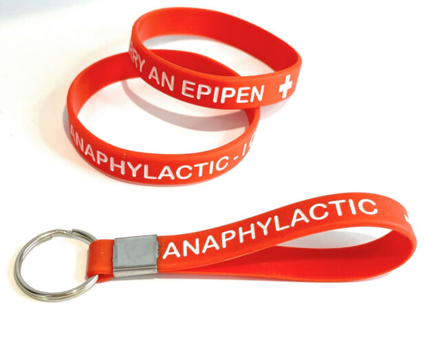 Child Anaphylactic I Carry an Epipen Bracelet and Keyring Set Allergy - ICE