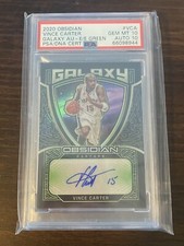 2020-21 Panini Obsidian VINCE CARTER GALAXY AUTO Green /15 #VCA PSA 10 POP 1