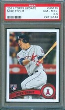 2011 Topps Update Baseball MIKE TROUT Rookie Card Angels #US175 PSA 8.5