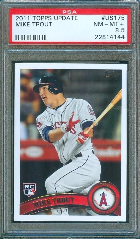 2011 Topps Update Baseball MIKE TROUT Rookie Card Angels #US175 PSA 8.5