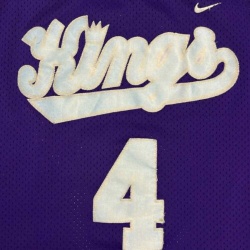 Camiseta deportiva vintage 2003 Nike Chris Webber #4 Sacramento Kings para hombre XL púrpura NBA - Imagen 4 de 9