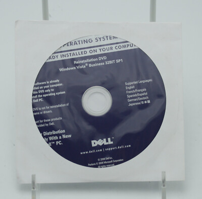 Dell Microsoft Windows Vista Business 32BIT SP1 Reinstallation DVD