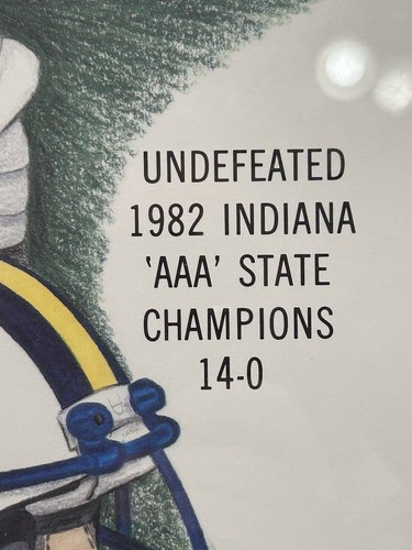 Framed Litho Book Plate Print Castle High Knights Indiana 1982 AAA State Champs - Picture 5 of 15