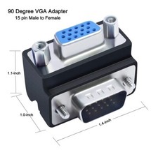 90 Degree Vga Right Angle Adapter 15 Pin Male To Female Extension Converter Coup