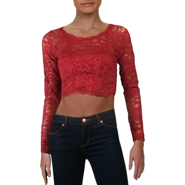red sequin crop top