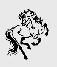 Schablone-Airbrush-Basteln-Textilien-Vintage-Wand-Tier-Pferd springend  #1182