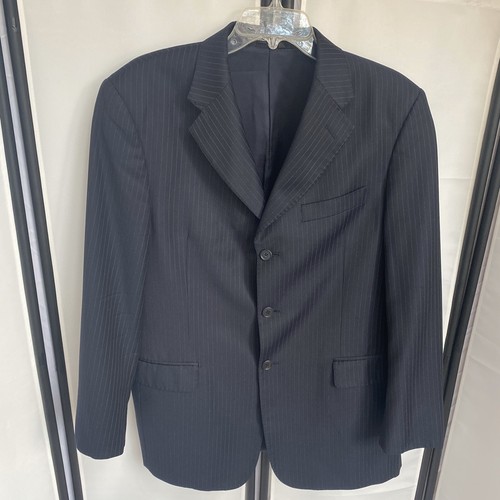 ermenegildo zegna Tessuto Mens 40R Navy Blue Pin Stripe Suit Jacket No