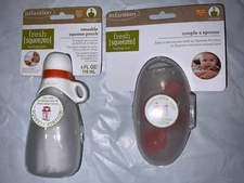 Infantino Fresh Squeezed Baby Homemade Food Puree Travel Feeder & Couple a Spoo
