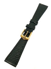 VINTAGE UNWORN GUCCI 16MM BLACK LEATHER WATCH BAND MADE IN SWITZERLAND