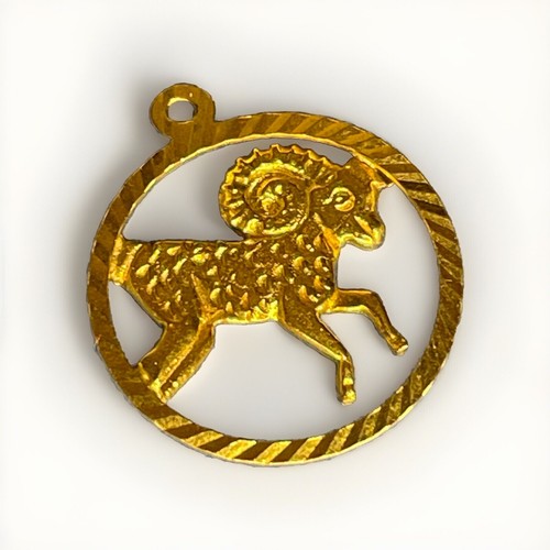 9 kt Gold Widder Charm Anhänger 0,9 g Vintage gepunzt