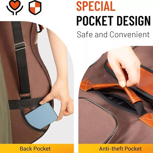 Hard Case for Acoustic Guitar Bag 4 Pockets Resistent Oxford Cloth Waterproof - Picture 9 of 11