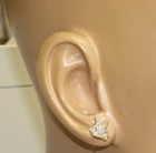 New 925 10k yellow gold .11ct diamond Dove Birds stud earrings unique   — photo 7
