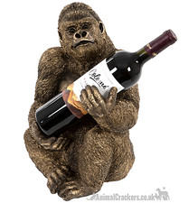 Bronze effect Gorilla Wine Bottle Holder ornament decoration monkey lover gift