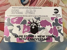 Expired Bape Metrocard NYC Subway MTA Metro Card No fare !! supreme