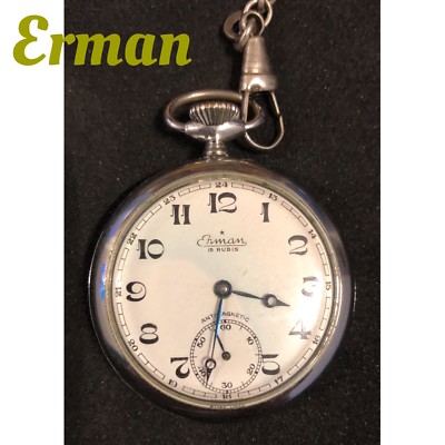 ERMAN FERROVIE DELLO STATO FS OROLOGIO DA TASCA MECCANICO MANUALE  ANTIMAGNETIC | eBay