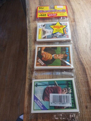 1988 Topps Baseball Unopened Rack Pack Ripken-Schmidt-Davis Showing