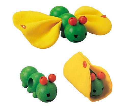 wooden caterpillar baby toy