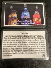 Santa Muerte -Ciega, Sorda, Muda-   Holy Death -Praying Card - Laminated
