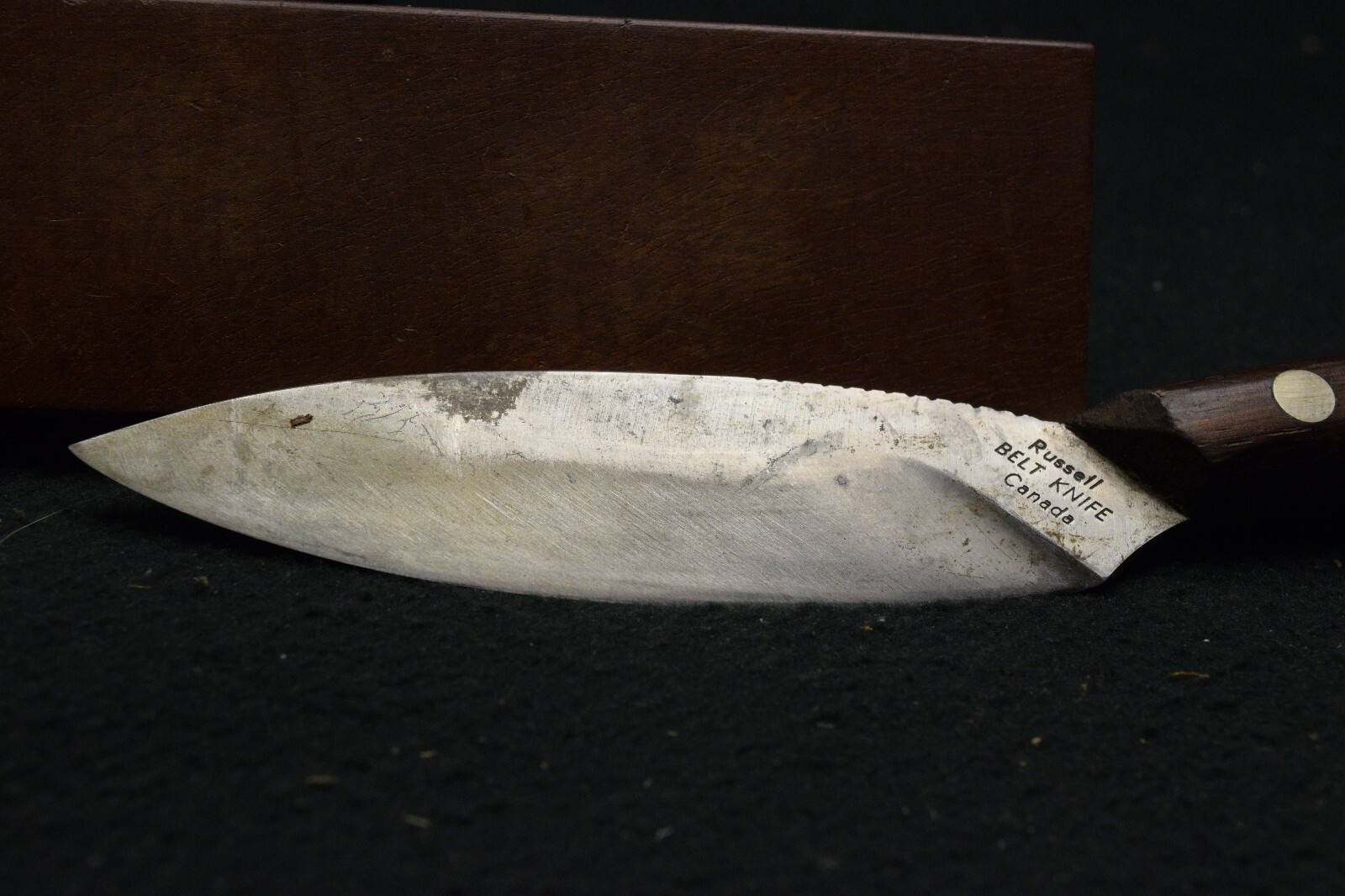 Vintage Russell Belt Knife Canada with leather sheath eBay