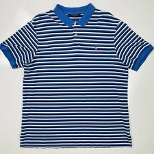 Polo Golf Ralph Lauren Blue Striped Pink Embroidered Pony Logo Shirt Size XL