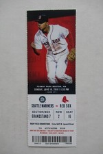 BOSTON RED SOX VS SEATTLE MARINERS 6/19/2016 FULL TICKET ~ GUTIERREZ/BETTS HRs