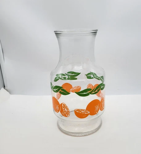 Anchor Hocking Vintage Retro Orange Juice Pitcher Carafe Decanter USA 1.5 Quart