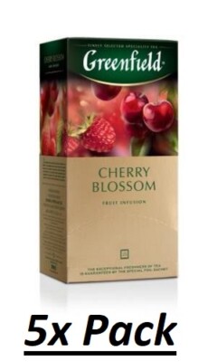 5x Tee Greenfield herbal CHERRY BLOSSOM 25 Beutel чёрный чай с ароматом вишни