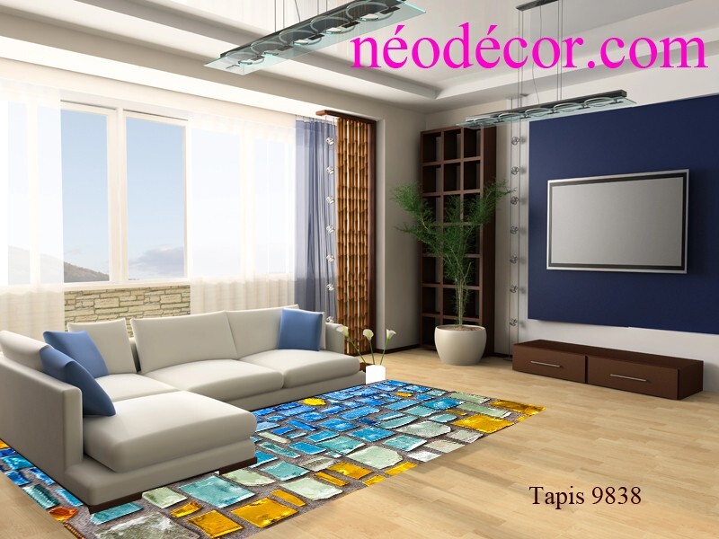 Tapis de couloir chic Linodécor 9838 motif géométrique 127x200 cm
