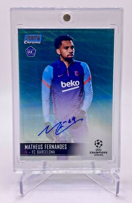 2021 Matheus Fernandes Chrome Stadium Club Aqua Refractor Autographed Rookie /75