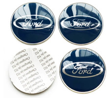 For Ford Set Of 4x65mm Blue Wheel Center Stickers New