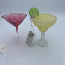 Bronner’s Martini And Margarita plastic Ornaments W/tags