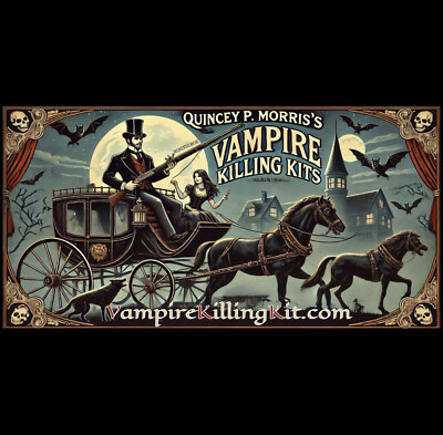 Quincey P. Morris's Vampire Killing Kits Bumber Sticker Decal - Original Art!