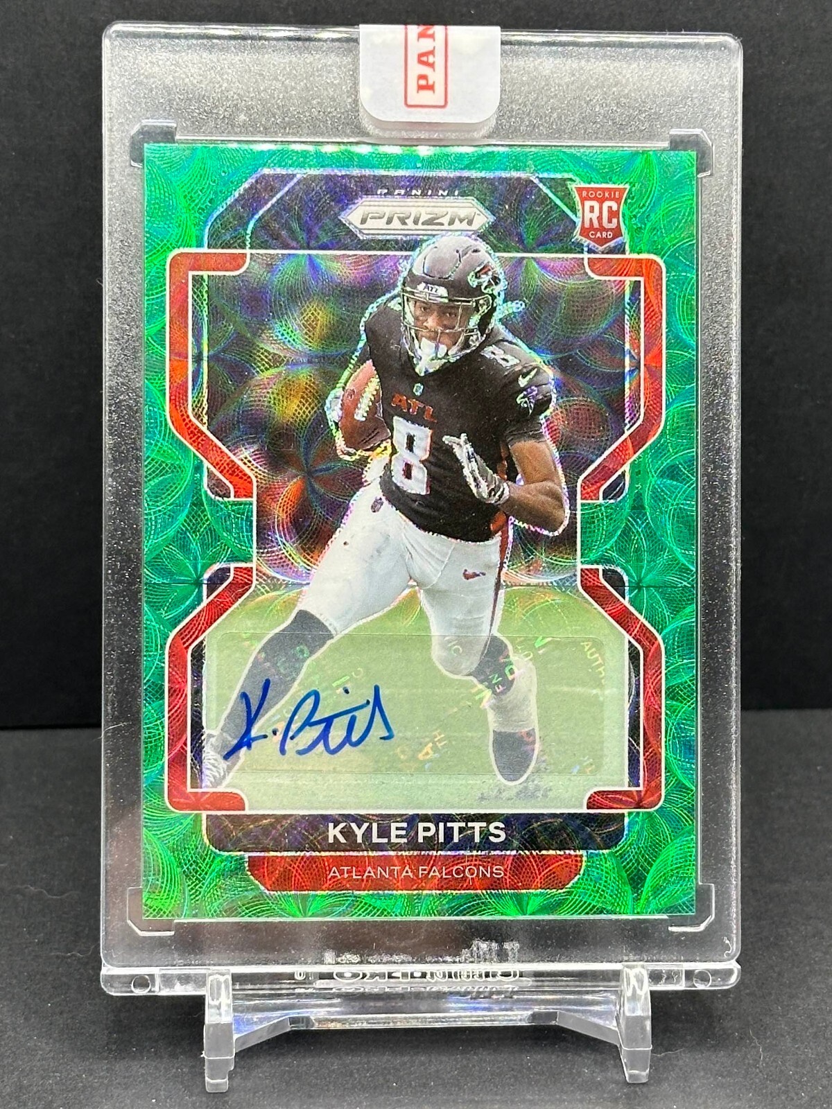 2021 Panini Prizm Kyle Pitts 341 Auto Green Scope 19/75 Rookie RC Card