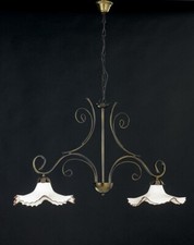 lampadario 2 luci libra classic nuovo ferro battuto campanelle ceramica bilancia