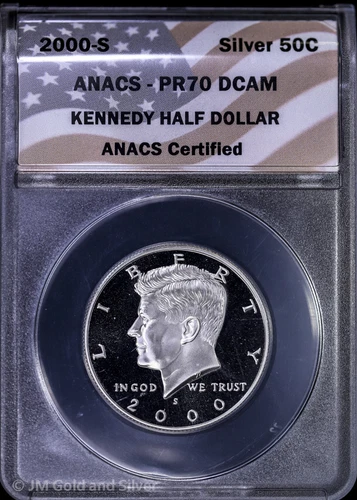 2000-S 50c Silver Proof Kennedy Half Dollar ANACS PR 70 DCAM